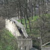 Continuation of City Wall walk after Skeldergate bridge, York.