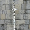 Shoot your arrow through a slit of the Multangular Tower in museum gardens, York.