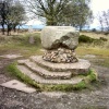 Glacial boulder and trig point on Cannock Chase, Staffordshire