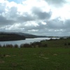 View down one of Rivington's reservoirs with the pike in the distance. Rivington, Lancashire