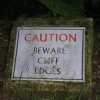 Safety sign along trail on Helsby Hill.
