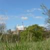 Worms eye view of Royal Observatory Greenwich.