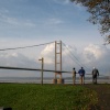 The Humber Bridge taken from the Barton Upon Humber bridge viewing area and park.