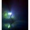 River at night in Evesham town centre