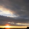 Sunset over Beachcomber Campsite, Goswick Sands, Berwick upon Tweed.