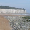 This is the chalk cliff on a side beach in Broadstairs, Kent, in Sept. of 2005