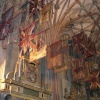 Flags hanging inside of Canterbury Cathedral, Sept. 2005