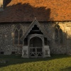 A view of St.Botolph's Church, Beauchamp Roding, the rear door.