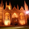 Peterborough Cathedral by night