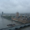 View from the London Eye on a very wet day in London