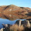 Blea Tarn, high on the northern side of Eskdale. The Lake District