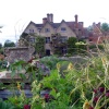 Packwood House, Warwickshire, Looking towards the house from the raised terrace.