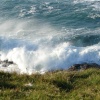 Waves storming a rock, near Porthcothan Bay, december 2005, Cornwall.