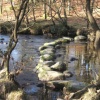 Steeping stones across the River Duddon near Seathwaite, Cumbria