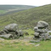 Gateway at Grimspound Bronze-Age village on Dartmoor