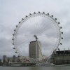 London Eye, taken from the river cruise boat.  March 2006