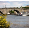 MV Yarmouth Belle sailing under Richmond Bridge, Richmond upon Thames, Surrey. - 