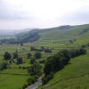 View from Treak Cavern, looking over Castleton.