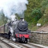 North Yorkshire railway. - Train arriving at Goathland