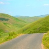Driving in the Cheviot Hills, Upper Coquetdale, Northumberland.