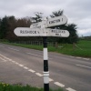 Renovated signpost at Rushock crossroads, North Herefordshire