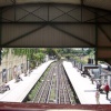 West Brompton Station, view from stairway platform looking towards Fulham Broadway