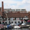 Henley-on-Thames. Riverside view, with old Henley Brewery in background