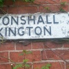 Wallmounted sign at Almeley, North Herefordshire
