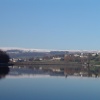 Looking across Bottoms reservoir towards Tintwistle & Christ Church, Derbyshire