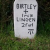 Modern milestone at Lingen, Herefordshire