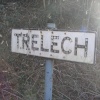 Studded village sign at Trelech, Monmouthshire