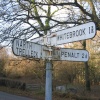 Cast-iron sign at New Mills crossroads, Monmouthshire