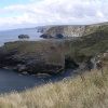 view of cliffs looking west from Tintagel, Cornwall