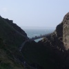 Bridge leading to King Arthur's Castle, Tintagel, Cornwall, England.