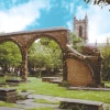 Remains of Medieval Church with Victorian version in background. Stoke-on-Trent, Staffordshire
