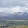 The Moelwyns in stormy weather seen from high on Moel y Gest, Porthmadog.