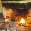 A welcoming fire at Ty Mawr, Penmachno, Wales