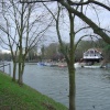 River Thames in Weybridge, Surrey. In summer the people walk around and trip in boat.