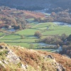 Looking down on Eskdale, Cumbria, on a crisp November morning.