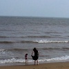 Getting wet in the sea Cleethorpes, Lincolnshire