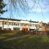 View of shops on broadgate, Beeston, Notts, taken on broadgate park before the modernisation