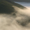 Mist at the bottom of Hallin Fell, sunrise, Ullswater, Lake District