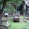 A picture of Fred Dibnah's beloved Land Rover at his working yard. Bolton, Lancashire.
