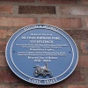 A picture of the Blue Plaque at Fred Dibnah's House, Bolton, Lancashire.