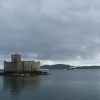 Castle Kismul in Castlebay with incoming ferry in backround