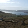 View from Mt Heaval onto Castlebay and Islands behind