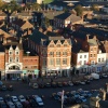 A view of Boston's famous market place as seen from up the Boston Stump, Lincolnshire