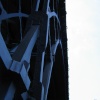 Ironbridge, Shropshire. August 2006. The blue of the iron is wonderful.