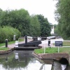 Staffordshire & Worcestershire Canal. August 2006. On a narrow boat towards our first lock.