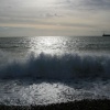 Newhaven lighthouse from the beach. East Sussex